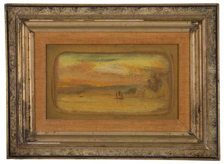 Appraisal: LOUIS ELSHEMIUS Sunset Oil on board x mm x inches