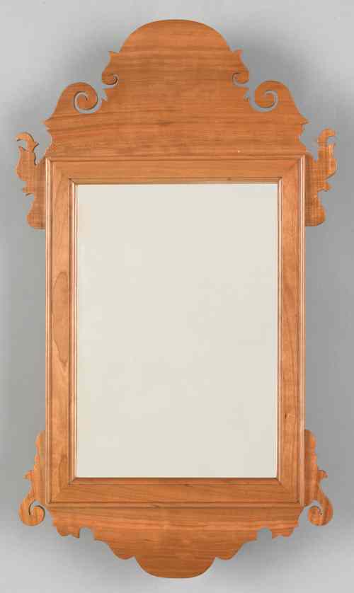 Appraisal: Chippendale style walnut mirror signed Russ Kramer h together with