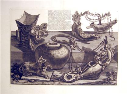 Appraisal: piece Etching Piranesi Giovanni Battista Vasi etc Diverse lampade di