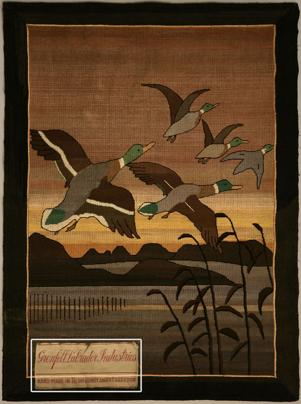 Appraisal: A Grenfell Labrador Industries mallard duck hooked picture mat First