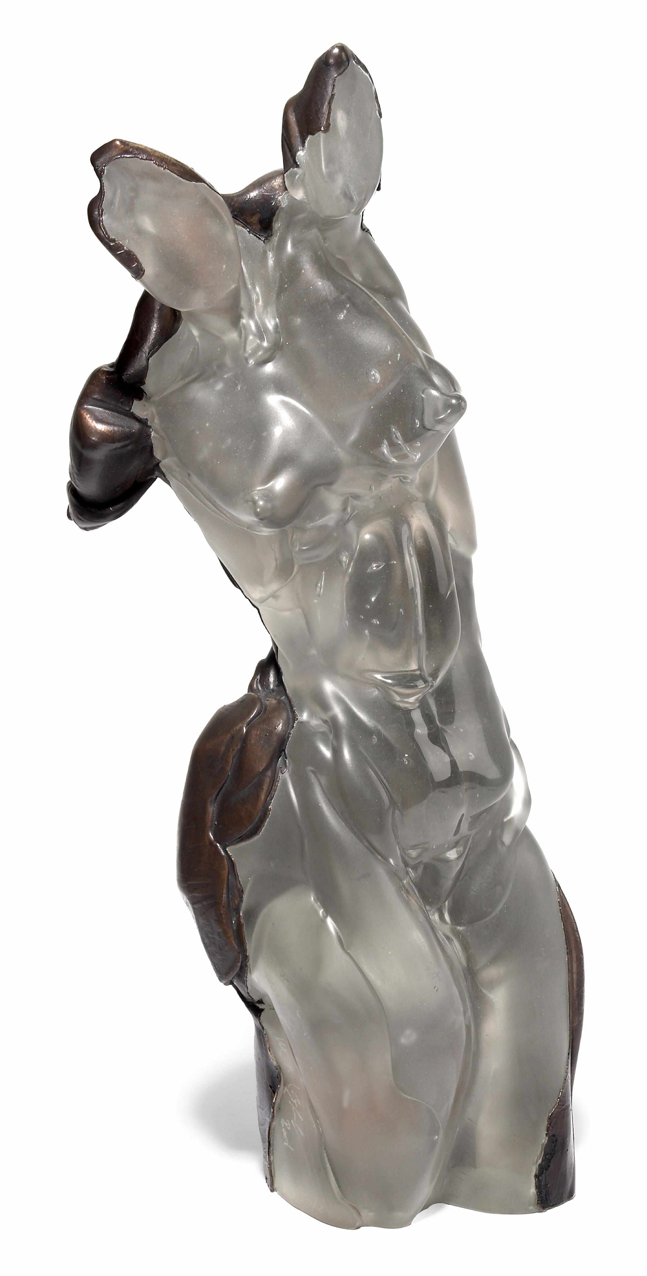 Appraisal: Martin Blank American born Untitled female torso copper clad blown