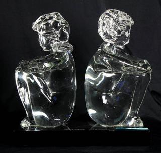 Appraisal: Glass Sculpture by Loredano Rosin Loredano Rosin Italian - Two