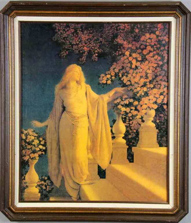 Appraisal: Maxfield Parrish Cinderella LithographDepicting Cinderella on a staircase with flowers