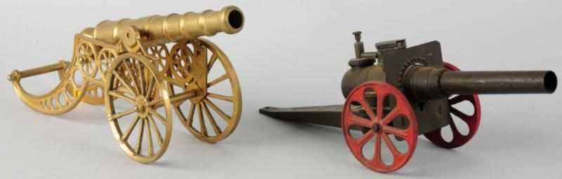 Appraisal: Lot of Cannons Includes one in brass with fancy caisson