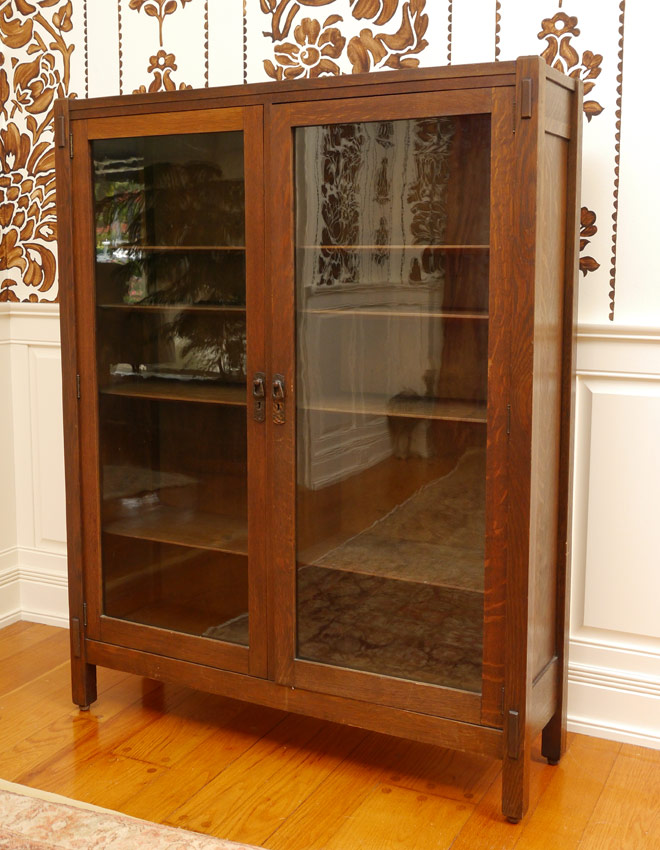 Appraisal: ARTS CRAFTS MISSION BOOKCASE Attrib Lifetime Furniture Co Pegged through