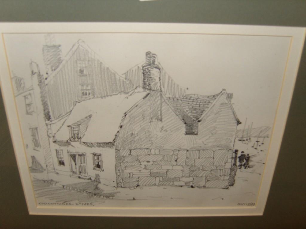 Appraisal: A pencil study of old cottages at St Ives inscribed