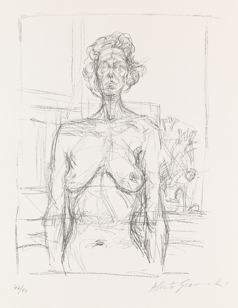 Appraisal: ALBERTO GIACOMETTI Nu aux fleurs Lithograph x mm x inches