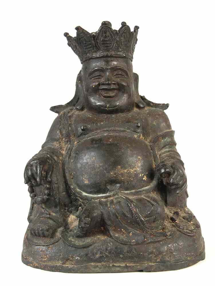 Appraisal: JAPANESE BRONZE - th c Japanese Bronze Happy Buddha hollow