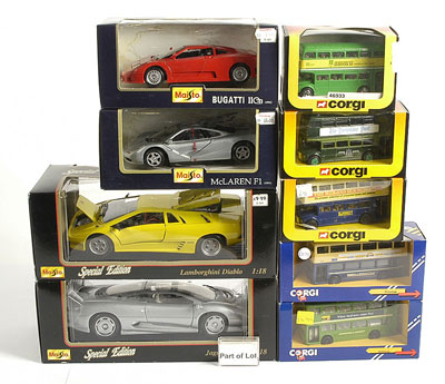 Appraisal: Corgi Maisto group of vehicles - to include Corgi Buses