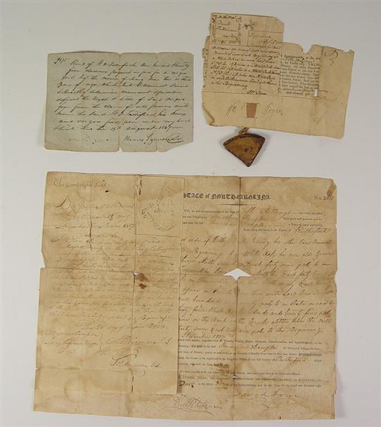 Appraisal: North Carolina Indenture Signed by William Tryon Fragment of a