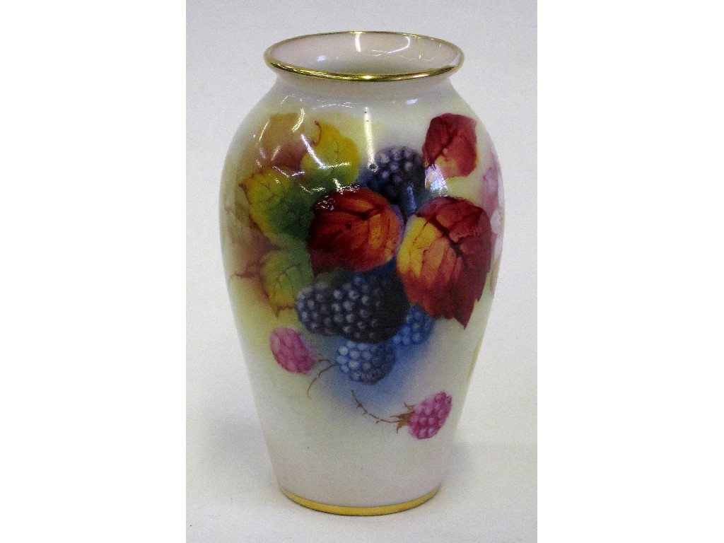 Appraisal: Royal Worcester vase decorated with blackberries and leaves by Kitty