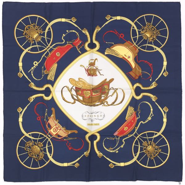 Appraisal: HERMES SILK TWILL SCARF SPRINGS DESIGNED BY PHILIPPE LEDOUX x