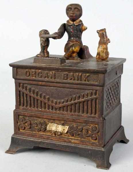 Appraisal: Cast Iron Organ Mechanical Bank Manufactured by Kyser Rex Cat