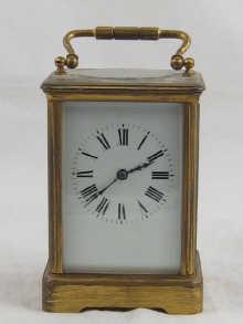 Appraisal: A French brass carriage clock with eight day striking movement