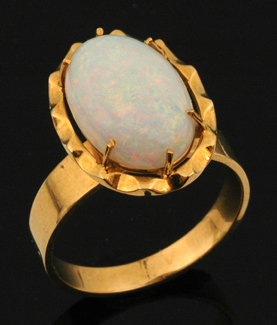 Appraisal: CT GOLD SOLID WHITE OPAL RING