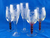 Appraisal: Five Russian glasses being two pairs and a single each