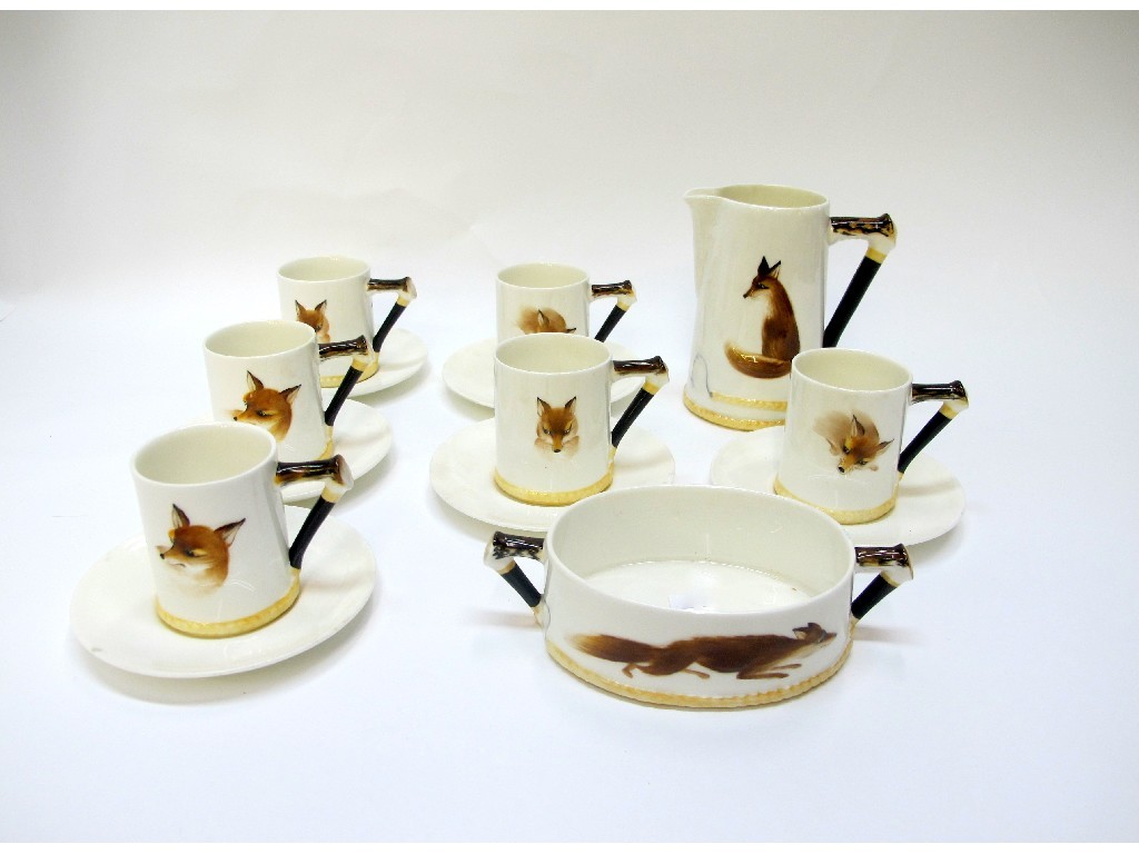 Appraisal: Royal Doulton 'Reynard the Fox' coffee set comprising six cups