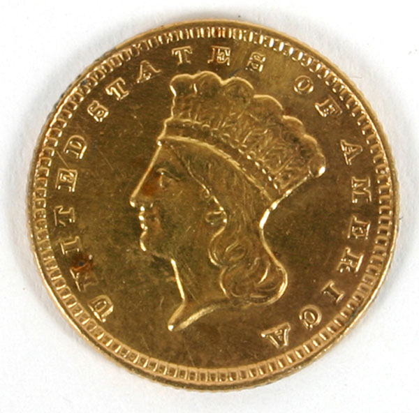 Appraisal: One Dollar Princess Type III Gold Coin Cleaned