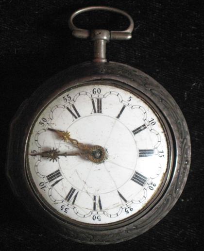 Appraisal: English silver open face pocket watchwilliam parkes london late th