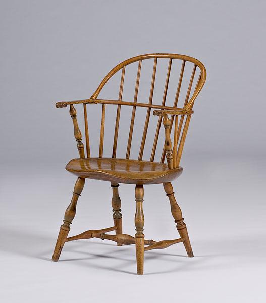 Appraisal: KNUCKLE ARM SACK BACK WINDSOR CHAIR Philadelphia ca - attributed