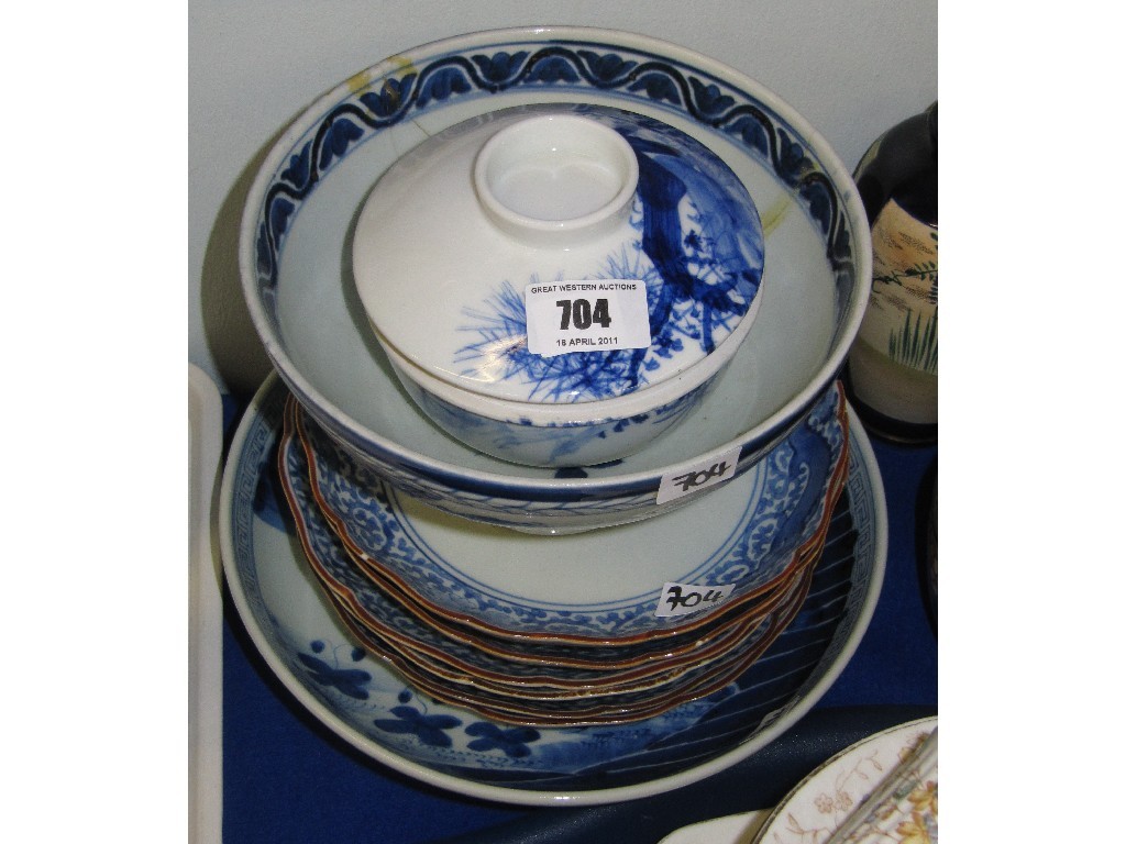 Appraisal: Lot comprising assorted oriental blue and white ceramics - rice