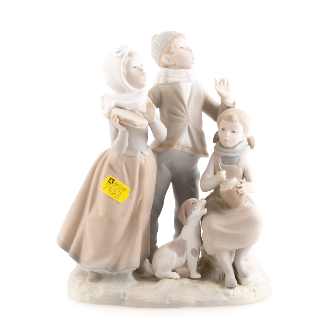 Appraisal: Lladro bisque Christmas Carolers in H