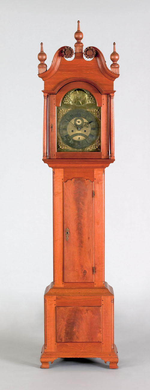 Appraisal: Bucks County Pennsylvania Chippendale walnut tall case clock ca the