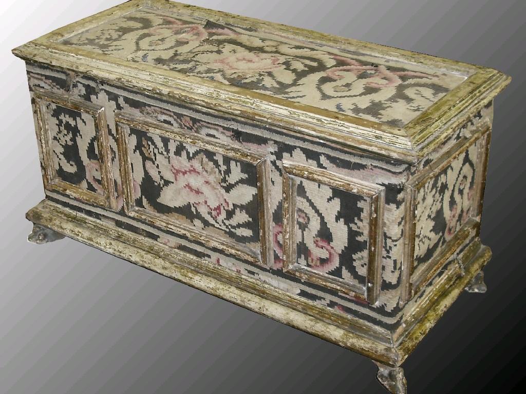 Appraisal: Small decorative th century Continental painted box possibly Italian with