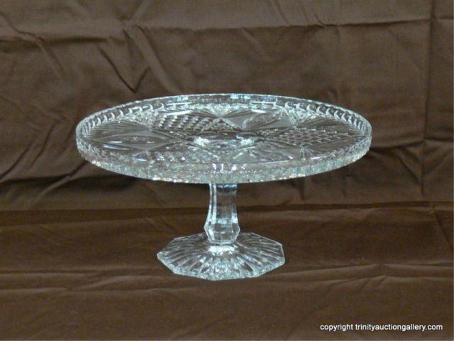 Appraisal: Vintage American Pressed Glass Footed Cake Plate - Beautiful OLD