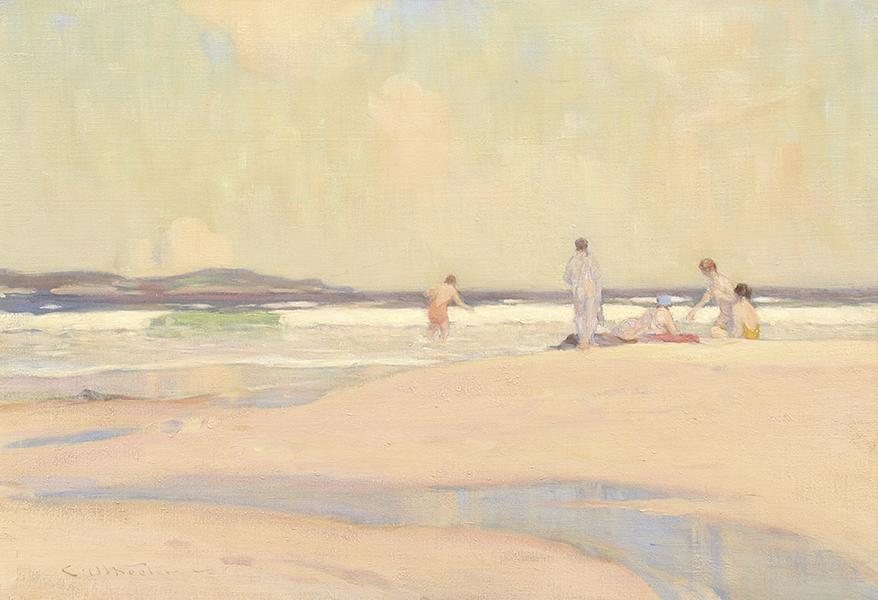 Appraisal: CHARLES WHEELER - Beach Goers oil on canvas signed lower