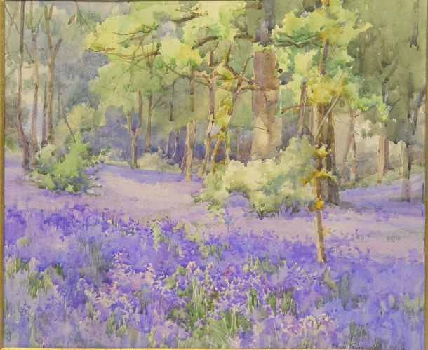 Appraisal: May Townsend - - Watercolour of a wooded field of