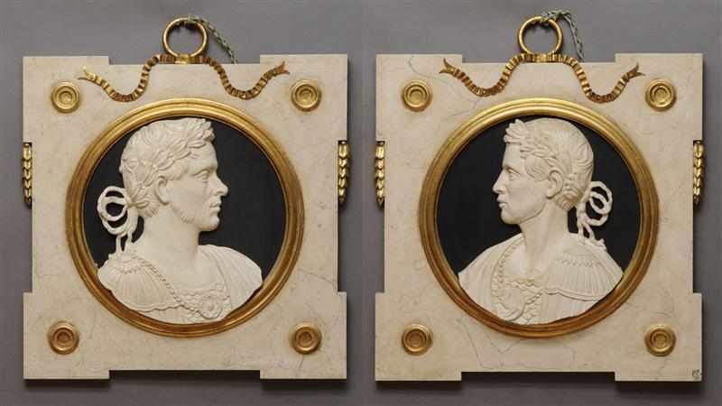 Appraisal: PAIR OF ITALIAN NEOCLASSICAL STYLE WALL PANELS Each centered by