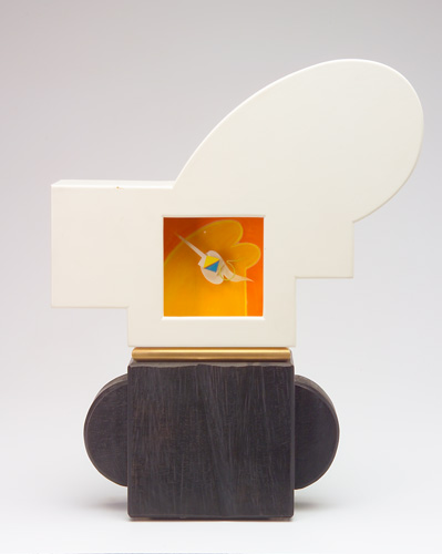 Appraisal: GARY KNOX BENNETT Postmodern mantle table clock with black and