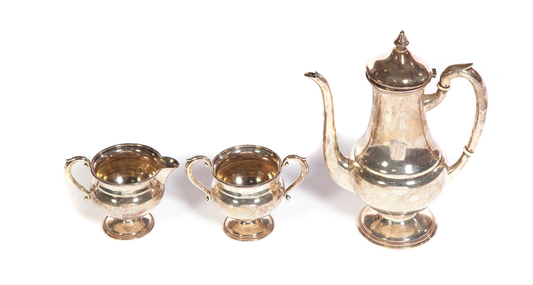 Appraisal: MUECK-CAREY COMPANY THREE-PIECE STERLING TEA SET New York New York