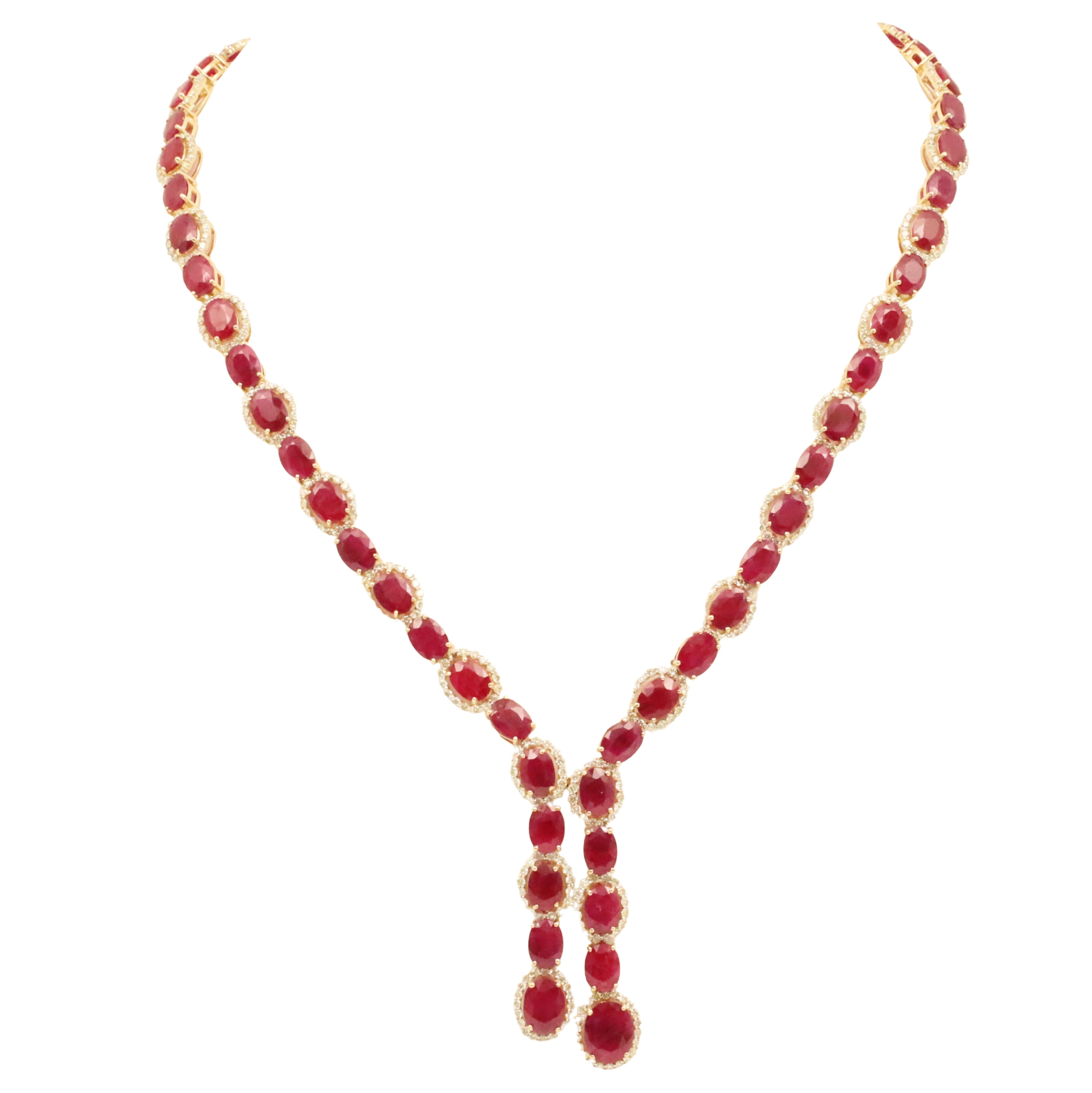 Appraisal: K Ruby and Diamond Necklace having carat total weight of