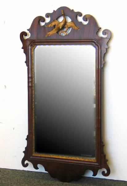 Appraisal: A Chippendale parcel gilt mahogany mirror late th century height