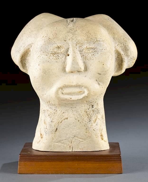 Appraisal: Whalebone sculpture A whalebone sculpture Carved into a bust On