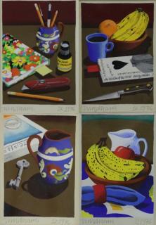 Appraisal: WINDHAM Howard Set of Gouache Still Lifes Each one signed