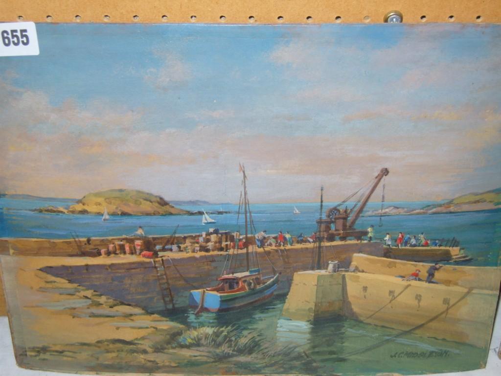 Appraisal: A th century oil painting on board of a harbour