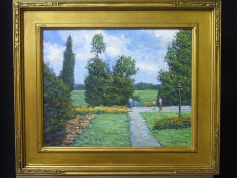 Appraisal: GERALD CRAFT HENNESY AMERICAN AT THE ABORETUM Oil on canvas