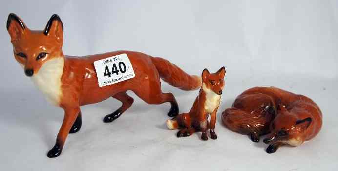 Appraisal: Beswick Fox curled Fox standing and seated Fox