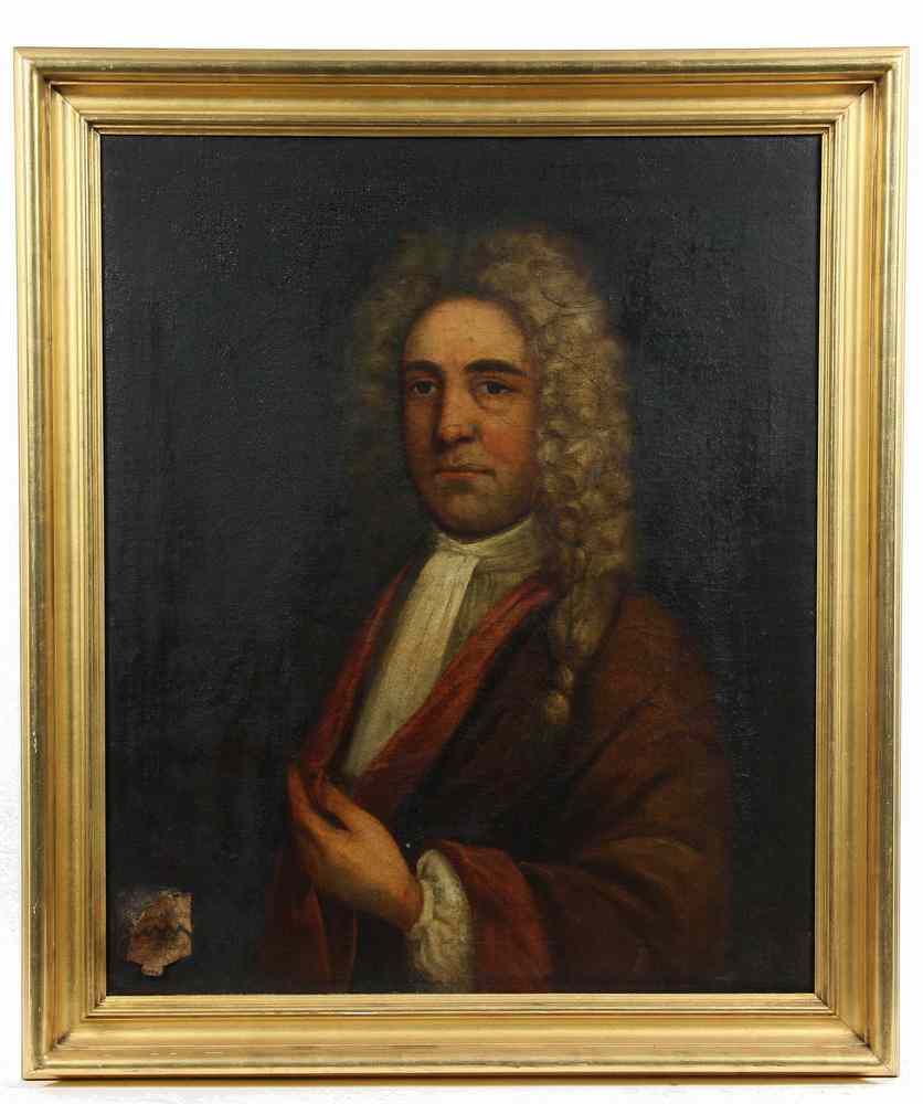 Appraisal: OOC - th c Portrait of English Barrister unsigned paper