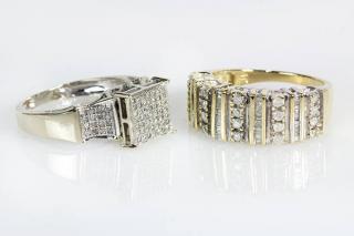 Appraisal: Lot of Diamond and k yellow gold rings Lot of