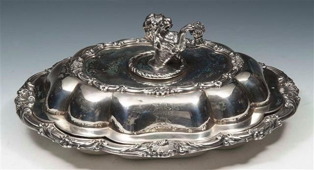 Appraisal: A VICTORIAN SILVER ENTR E DISH AND COVER with sides