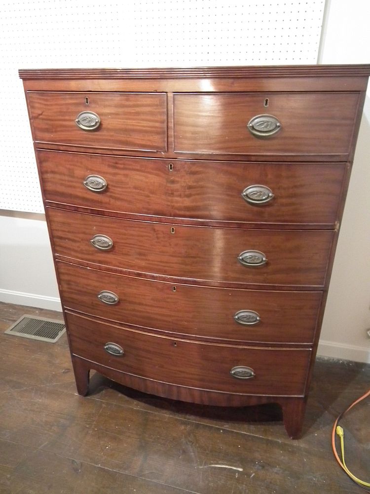 Appraisal: PERIOD ENGLISH TALL CHEST th century English Hepplewhite over drawer