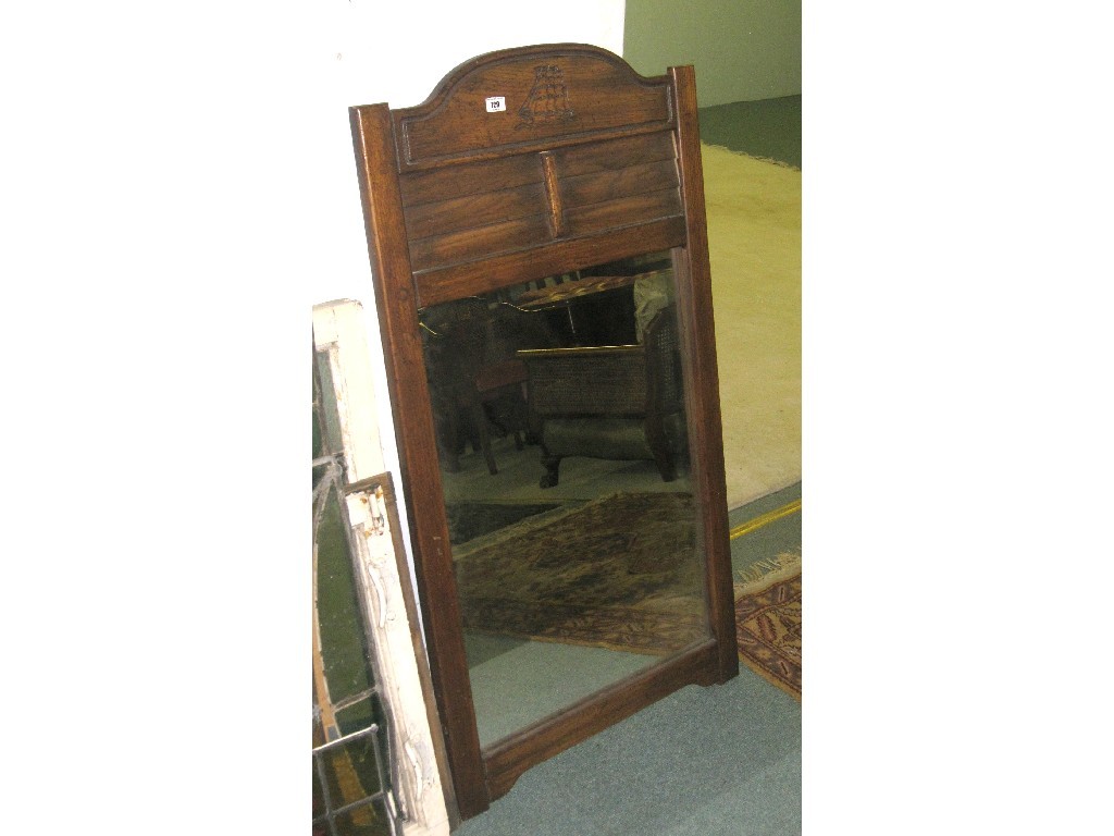 Appraisal: Oak framed wall mirror