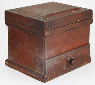 Appraisal: th c shooter's box in old red paint VT or