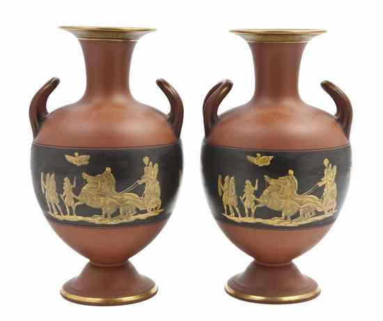 Appraisal: A Pair of Continental Ceramic Vases each of baluster form