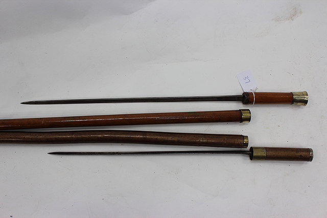 Appraisal: TWO OLD SWORD STICKS