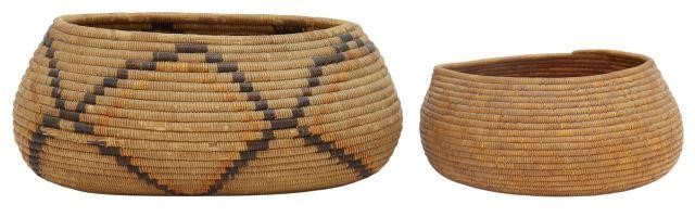 Appraisal: lot of Mission coiled grass baskets c s- s comprising